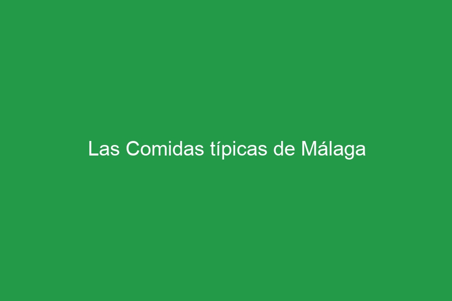 Las Comidas típicas de Málaga